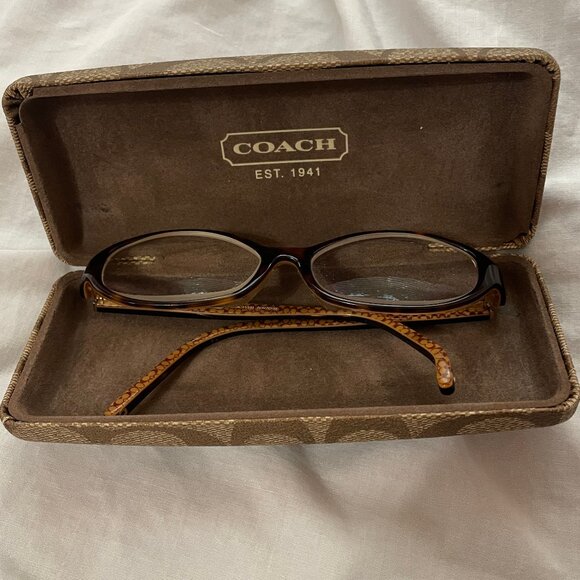 Coach Eyeglasses Cora 555, 51-16-135 Frames & Case Only Plastic, Brown Tortoise - Picture 1 of 16